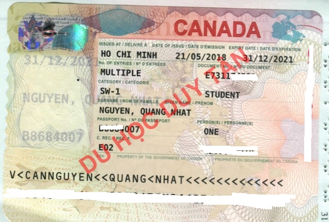 Du học Canada - Chúc mừng Nguyễn Quang Nhật đã có visa du học Canada